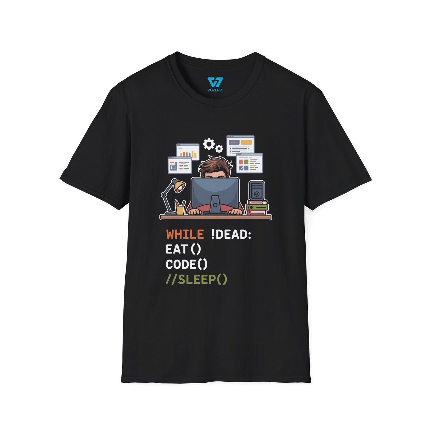 While Not Dead Eat Code No Sleep T-Shirt