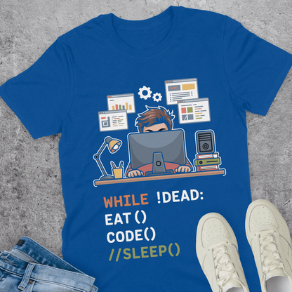 While Not Dead Eat Code No Sleep T-Shirt While Not Dead Eat Code No Sleep T-Shirt