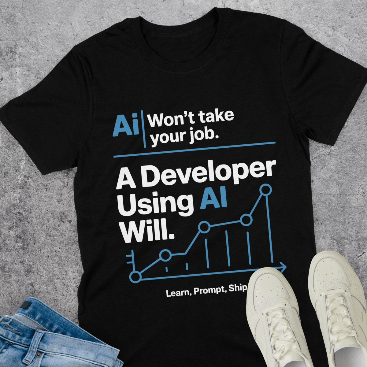 AI Won't Take Your Job A Developer Using AI Will T-Shirt AI Won't Take Your Job A Developer Using AI Will T-Shirt