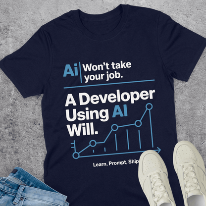 AI Won't Take Your Job A Developer Using AI Will T-Shirt AI Won't Take Your Job A Developer Using AI Will T-Shirt