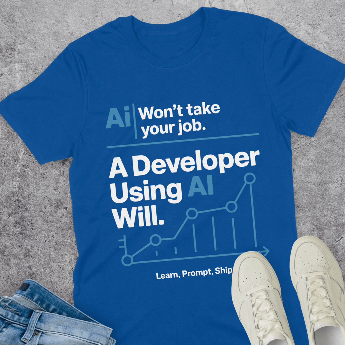 AI Won't Take Your Job A Developer Using AI Will T-Shirt AI Won't Take Your Job A Developer Using AI Will T-Shirt