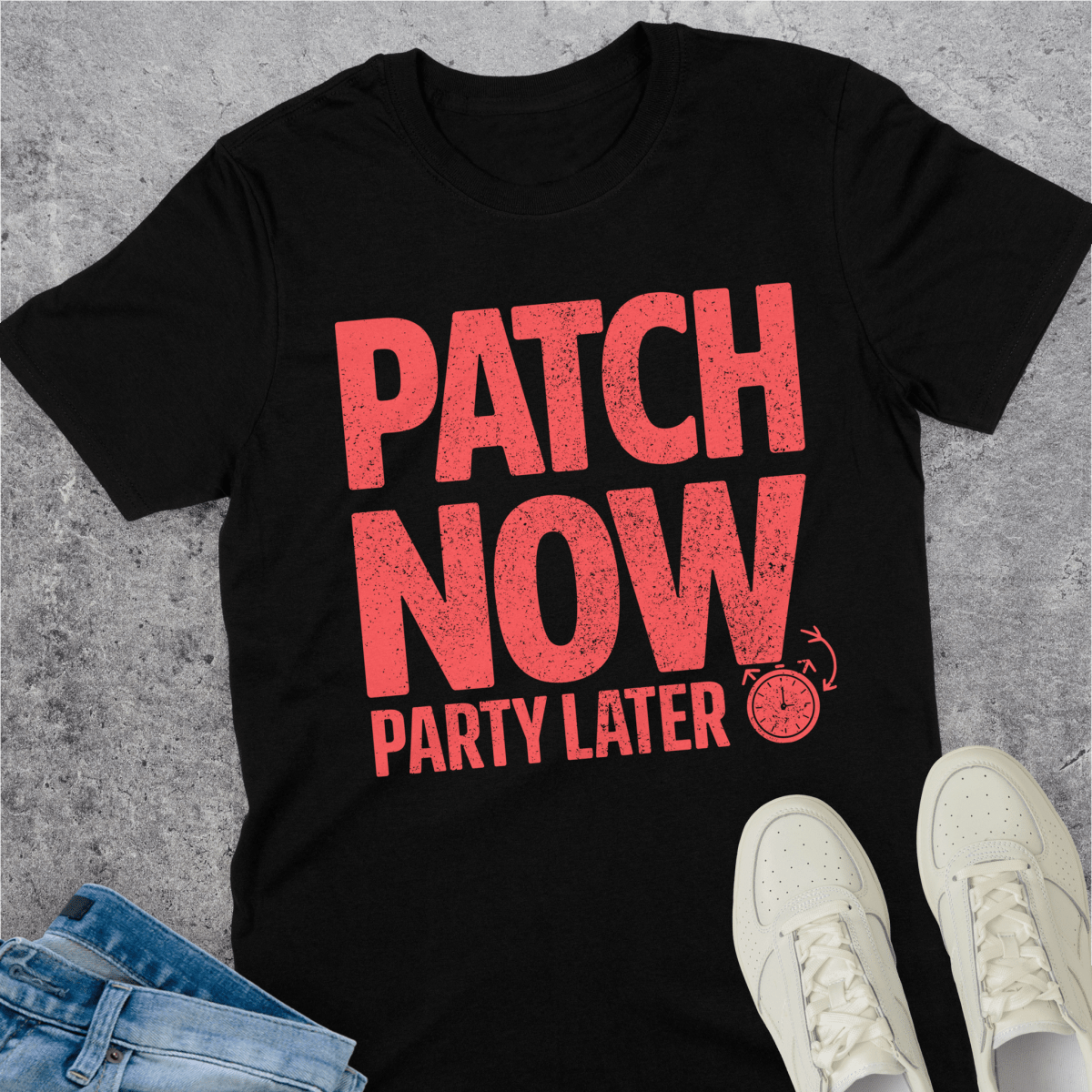 Patch Now Party Later T-Shirt Patch Now Party Later T-Shirt