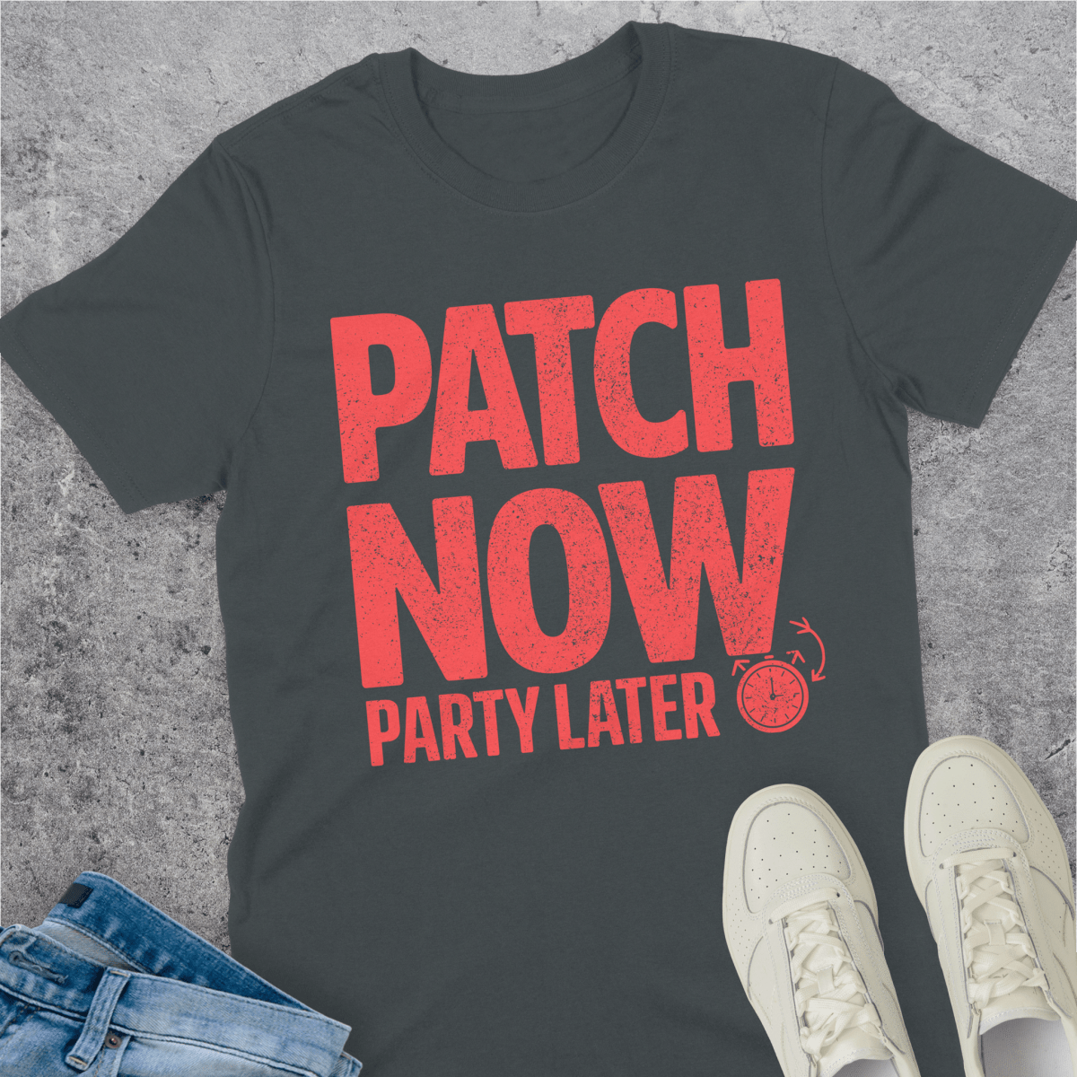 Patch Now Party Later T-Shirt Patch Now Party Later T-Shirt