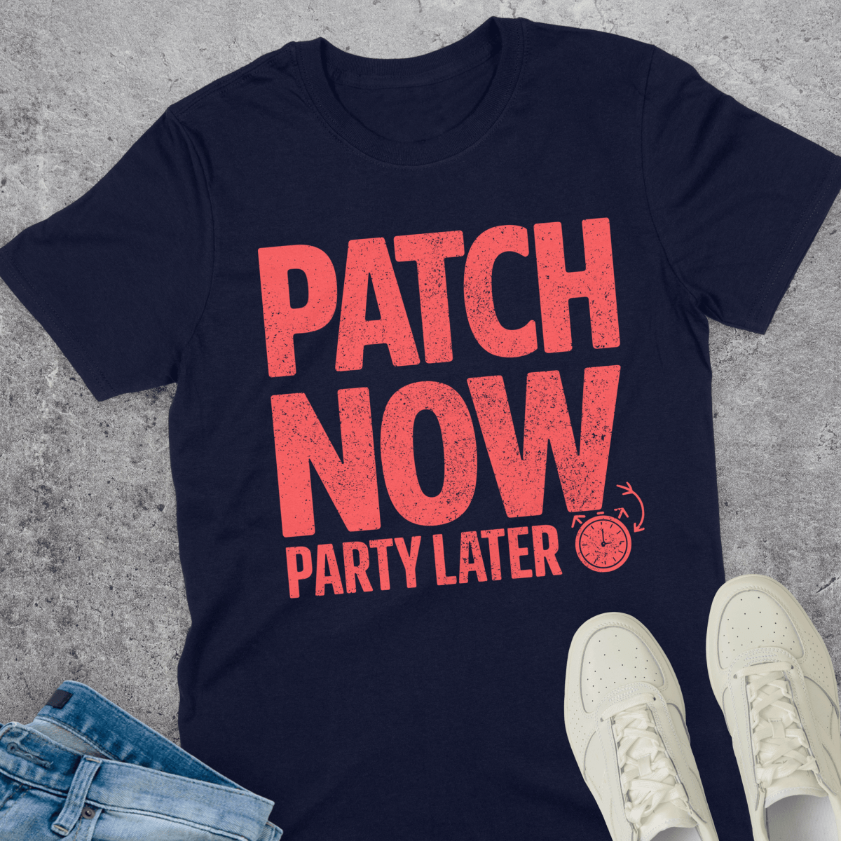 Patch Now Party Later T-Shirt Patch Now Party Later T-Shirt