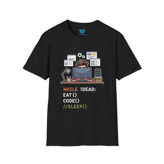 While Not Dead Eat Code No Sleep T-Shirt