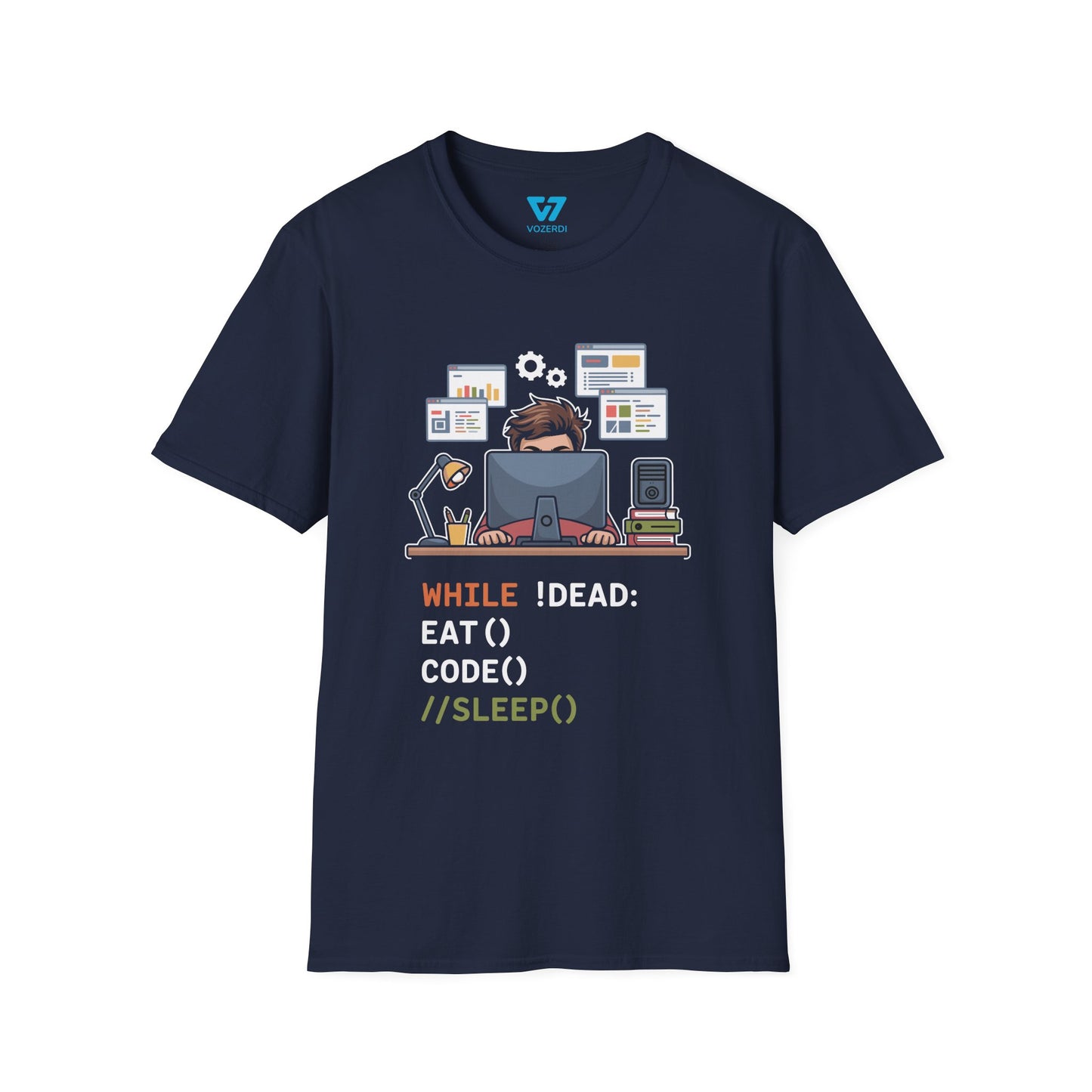 While Not Dead Eat Code No Sleep T-Shirt